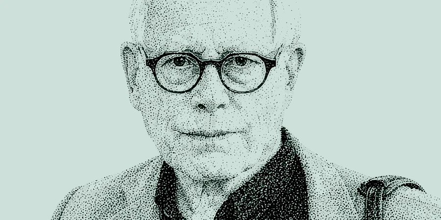 Bild von Dieter Rams, Illustration von urbanstudio KI-bearbeitetes Bild